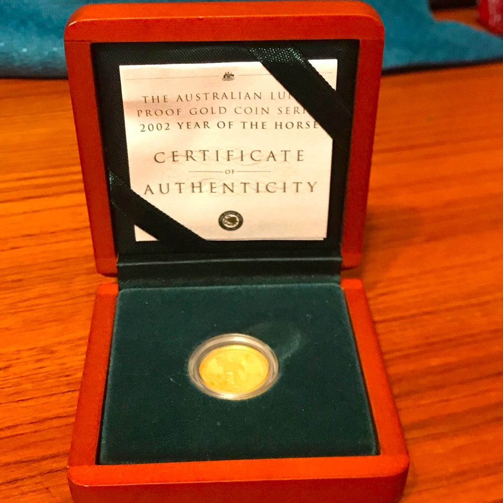2002 Lunar Gold Series .9999 Gold Coin 1/10oz Mint